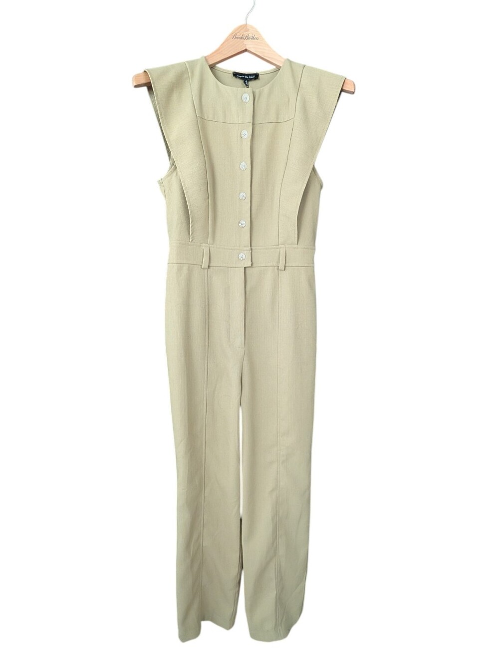 Jacquie The Label Sleeveless Cream-Tone Tailored Jumpsuit - Picture 1 of 5
